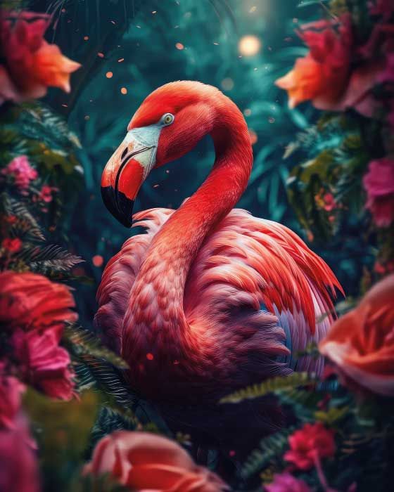 Cute flamingo Art Print